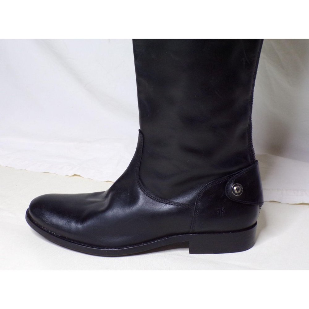 FRYE Melissa Button Zip Back Knee High Riding Boot Black 6 NEW - Picture 7 of 12